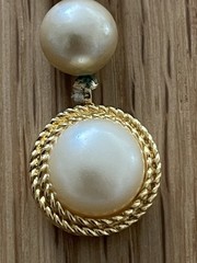 Trifari Hand-Knotted Pearl Necklace 24 Inch Decorative Clasp Vintage