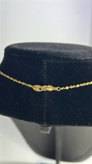 Gold Tone Blue Oval Rhinestone Halo Pendant Necklace Elegant Vintage Style