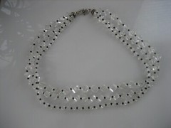 ART DECO VINTAGE ROCK CRYSTAL BEADS SQUARE CUT HOOK CLASP NECKLACE