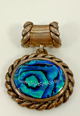 VTG Sterling Silver 925 Tested Marked Abalone Pendant 9.6 Grams Estate Find