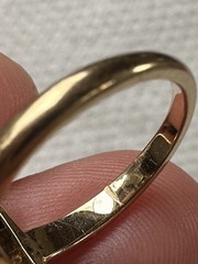 Antique Victorian era 14k Gold Silver Top Pearl Miniature Portrait Ring