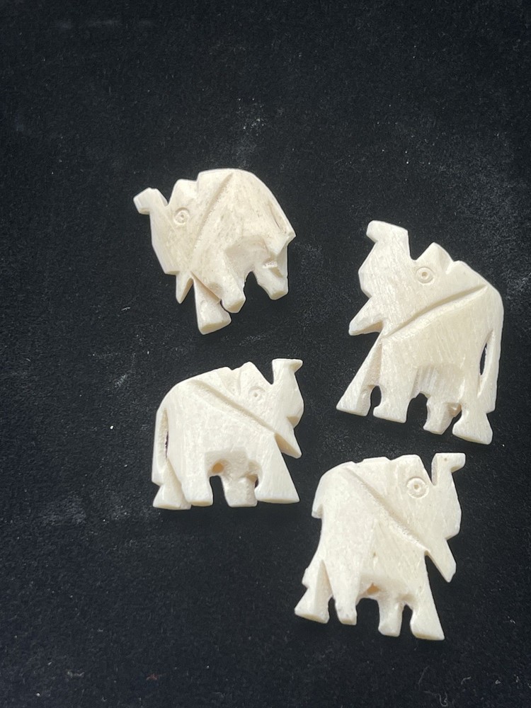 Vintage Southwest Carved Elephant Fetish Jewelry Making Bead Lot
