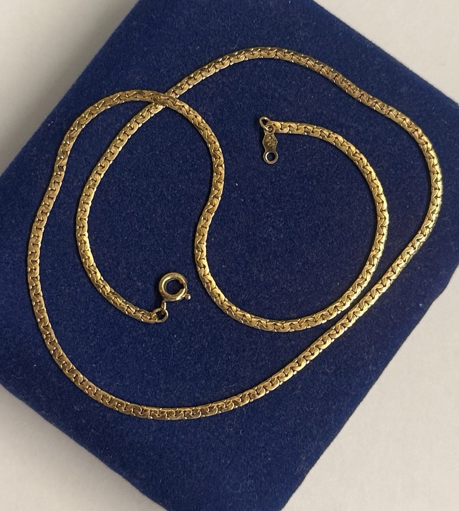 Elegant 2.2mm Gold Filled Necklace 16” Boomerang C Link GF VTG EDWARDIAN 4.4g