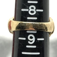 Vintage Signed 18K HGE Gold Plated Coral Enamel Basket Weave Ring varied sizes