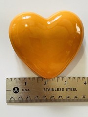 Vintage Solid Orange Heart Scarf Ring Large Ceramic 3.5″ x 3″