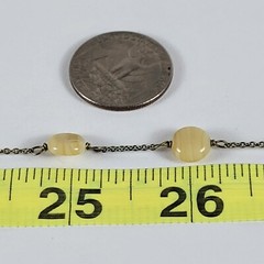 Brass And Butterscotch Agate Station Necklace 43 In Spring Ring Opera Lenght