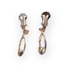 Bogoff Vintage Rhinestone Twist Clip on Earrings