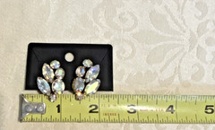 Vintage Mid-Century Aurora Borealis Earring Lot – Set of 2 Pairs: 1 Clip, 1 Stud