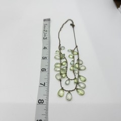 Light Green Faceted Teardrop Crystal Choker Layered Necklace Statement Jewelry