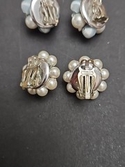 Lot Of 6 VTG faux pearl clip on earrings made in Japan please refer to photos