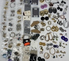 Large Earring Lot 100+ Pairs Mixed Vintage Modern Pierced Clip Hoops Studs