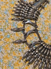 Vintage Bronze Tone Metal Old Nepal Tribal Kantshri Tharu Inspired Bib Necklace