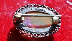 925 sterling silver brooch 5.20ct crystal opal pin 1900’s antique 3.1gr N3035