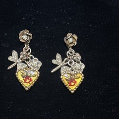 John wind RARE ONE OF A KIND maximal art rose earrings
