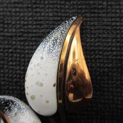 Vintage Matisse Renoir Brooch Enamel Copper Double Leaf