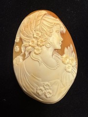GIGANTIC Antique Victorian Loose Carved Shell Cameo Finely Carved – 58 X 45mm