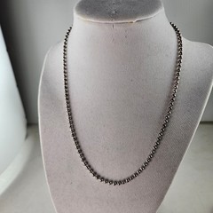 Sterling Silver Italy AGI Chain Necklace Beaded 12.5g 18 inches [8709]