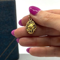 Victorian Gold Filled Watch Pendant Openwork Antique Fob Charm