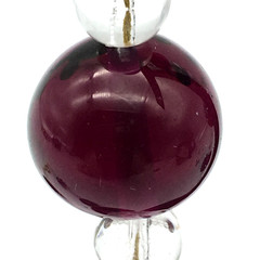 Vintage Art Deco Round Almandine Garnet Beads & Clear Glass Beads 17″ Necklace