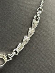 Vtg Signed ANTHONY Silvertone Clear Rhinestones 16″ Necklace
