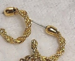 Trifari Gold-Tone 30in rope necklace and Post hoop earrings