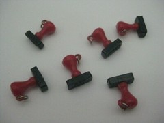 6 Vintage Plastic Hand Stamp Love Kisses I’m Your Gal Fragile Air Mail Charm Lot