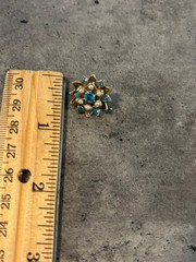 Vintage Brooch Lot of 4 Multi-Color Rhinestone Flowers and Snowflake