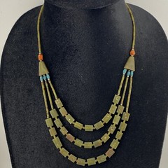 Multi-strand Afghani Jade Amazing Handmade Necklac Wth Unique & Earthy Aesthetic
