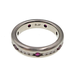 Fabulous Platinum 1ct Natural Ruby and Diamond Eternity Band Size 4.75