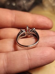 Red And Clear Cubic Zirconia Sterling Silver 925 Ring Size 7 5g vintage
