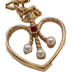 Vintage Gold Tone Multi Charm Bracelet Heart Cross Book Alligator Ark Flower 6