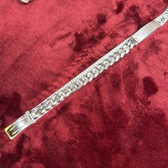 Vintage Speidel Link ID Bracelet Rhodium Electroplated USA Engraved Tom 8-27-68