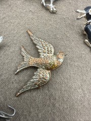 Vintage Mixed Lot of Brooches Pins Animals Gold and Silver Tone Bird Theme
