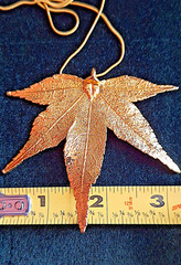 Vintage Japanese Maple Leaf dipped in 24K Gold Pendant on a 18KGP Snake Chain