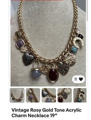 Zoe & Syd Vintage Gold Plated Charm Bracelet Curb Link Toggle 7 in