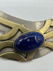 Vintage Morita Gil Chile Designer Snake Choker Necklace Lapis Lazuli