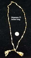 New in Box Vintage Goldtone & Pearl Fold-over Necklace without Clasp 33 inches