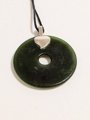 Round Multicolor Resin Pendant And Black Cord Necklace. FLAWED Cord.