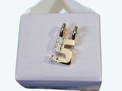 Avon Vtg 1990 Gold-Tone Add an Initial Charm With Rhinestones Unused In Box