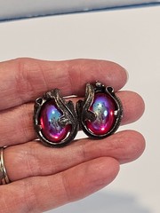 Vintage Judy Lee Dragons breath earrings clip on