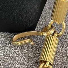 Vintage Gold Tone Geometric Bar Link Chain Long Lariat Necklace Tassel 40”