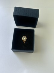 Vintage Clear Cubic Zirconia Ring Gold Plated Womens Size 10