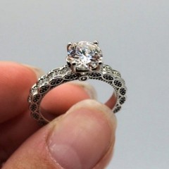2 Ct Moissanite Wedding Ring Hypoallergenic Rhodium Plated 925 Sterling Silver 6