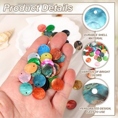 30Pcs Capiz Shells 1.5cm/0.6″ Round Sky Blue Shells for Crafts Sky Blue