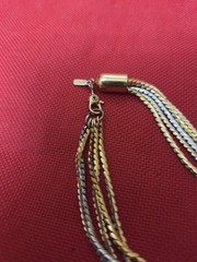 Vintage Silver And Gold Tone Multi Chain Bracelet 8″ Long