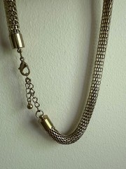 Vintage Chunky Link Mesh Chain Collar Necklace 16-18 ” Adjustable