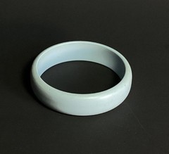 Vintage Minimalist Mod Pastel Blue Lucite Bangle Bracelet with Matte Finish