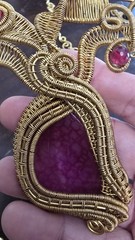 5 Handmade Egyptian Wire Wrapped Brass Gemstone Necklaces – $750+ Retail