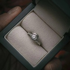 Art Deco Filigree Round Cut Lab-Grown Diamond Wedding Ring Set in 925 Silver