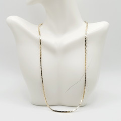 Classic Cobra or Snake Chain Bright Shiny Gold Tone Vintage 90s Necklace 18 Inch